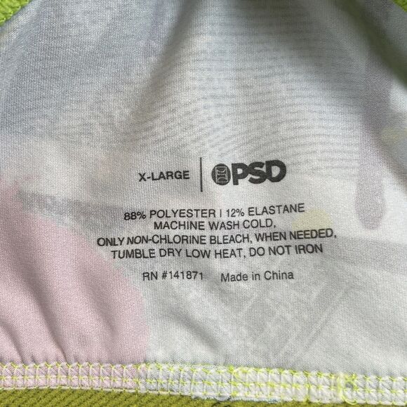 PSD Womens Size XL Sports Bra Neon Green Pink Money Bill Bra Size 36DD-40C NEW - Picture 11 of 12